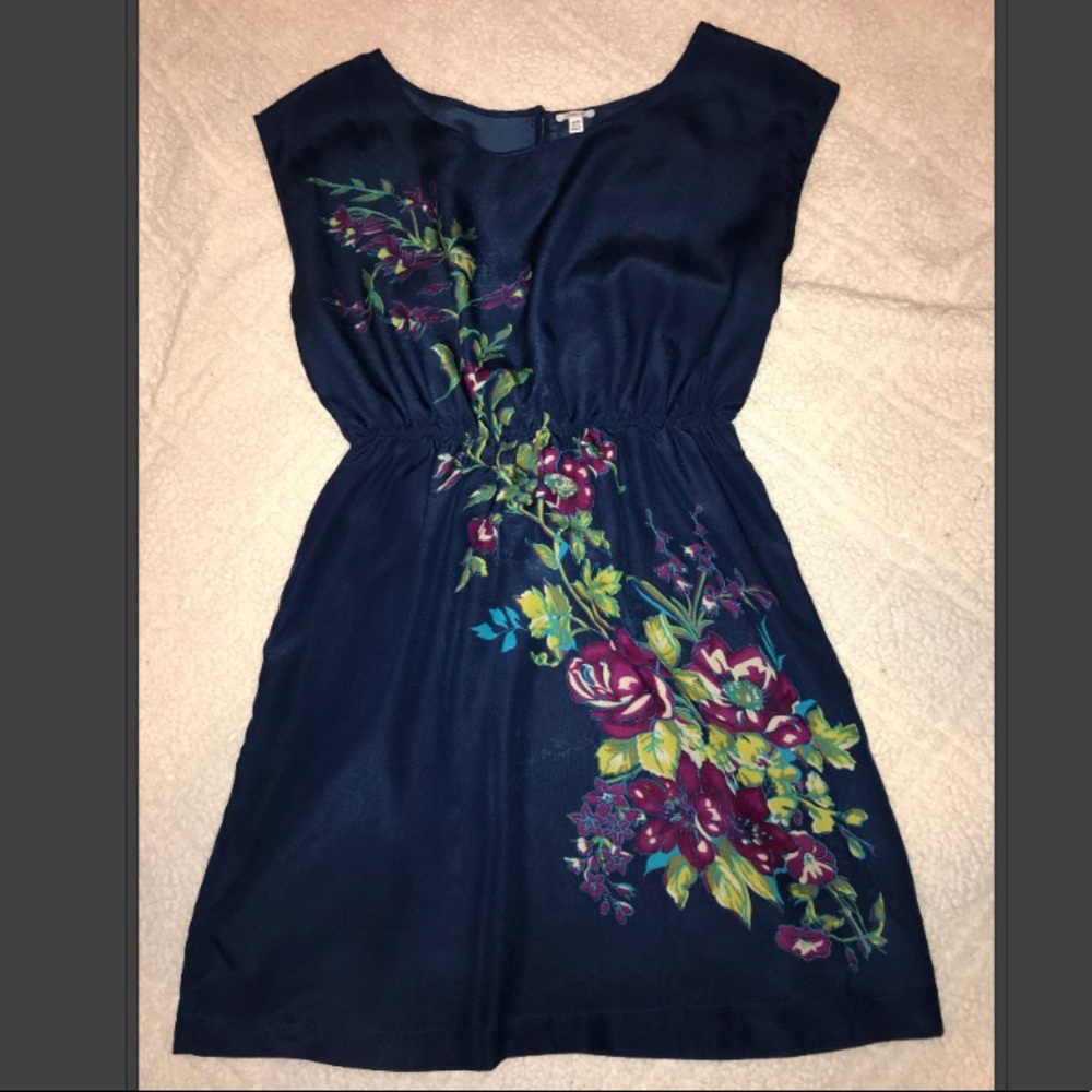 Navy blue floral dress